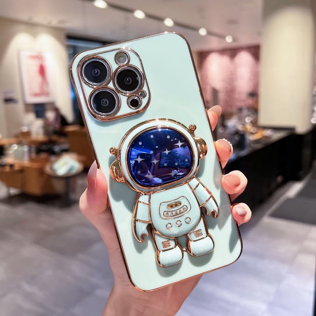 Ốp Điện Thoại Mềm Hình Phi Hành Gia Có Giá Đỡ Cho Iphone 12 pro max 11 pro max xs max xr x 13proamx plus