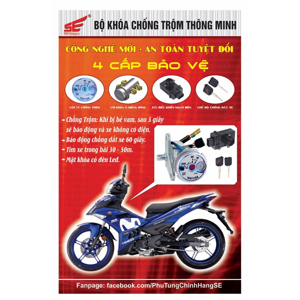 Chống Trộm Xe Máy ❤️𝑭𝑹𝑬𝑬𝑺𝑯𝑰𝑷❤️ Ổ Khóa Honda Đủ Dòng Mặt Đèn Led Chống Trộm Siêu Cấp Chống Dắt Tìm Xe