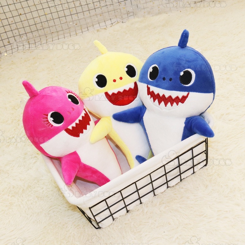 Thú bông cá mập Baby Shark có đèn và nhạc bài baby shark, thú nhồi bông cho bé ms3745