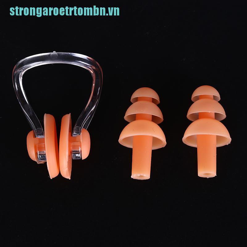 1 Bộ Nút Bịt Tai Và Mũi Chống Thấm Nước Khi Bơi Bằng Silicone