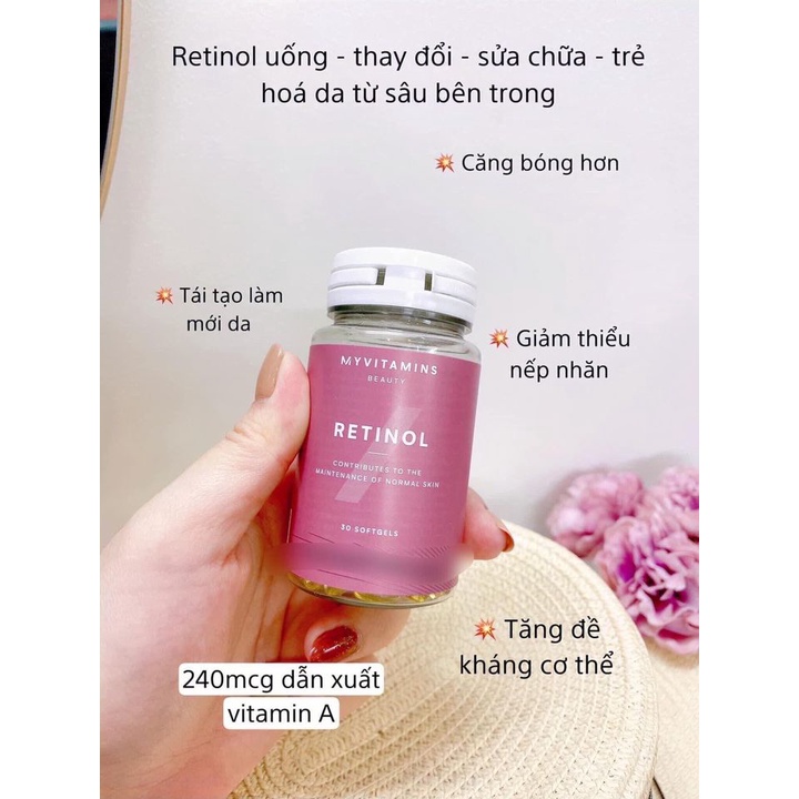 𝗩𝗶𝗲̂𝗻 𝘂𝗼̂́𝗻𝗴 𝗥𝗲𝘁𝗶𝗻𝗼𝗹 MyVitamin Beauty 90V