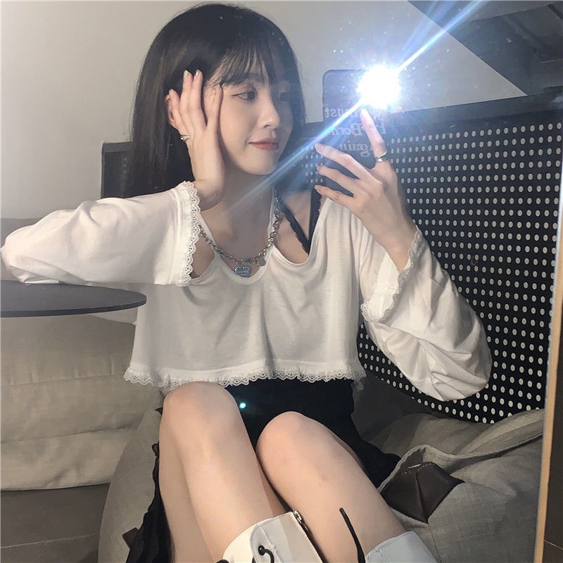 Set đồ COZOK gồm áo dây và áo khoác cardigan phối chân váy nhiều lớp thời trang cho nữ