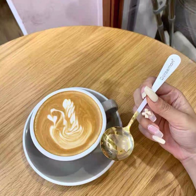 Set 4 thìa doraemon inox dễ thương, muỗng inox 410 doremon thép không gỉ nhiều màu