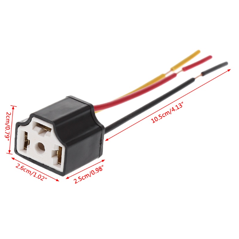 Bộ 2 Đầu Nối Dây Dẫn Đèn Pha Chịu Nhiệt Có Đuôi Heo Bằng Sứ H4 / 900