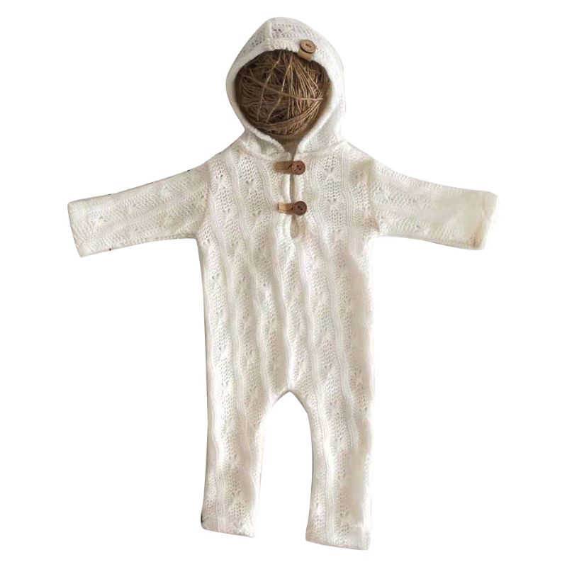 Mary☆Newborn Photography Props Suit Romper with Hat Long Sleeve Jumpsuits Bodysuit