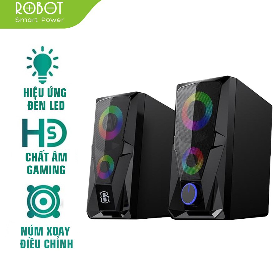 Loa Vi Tính ROBOT RS200 Loa Game Hiệu Ứng Đèn LED 7 Màu - Âm Thanh HD Chất Lượng Cao -- BẢO HÀNH 12 THÁNG