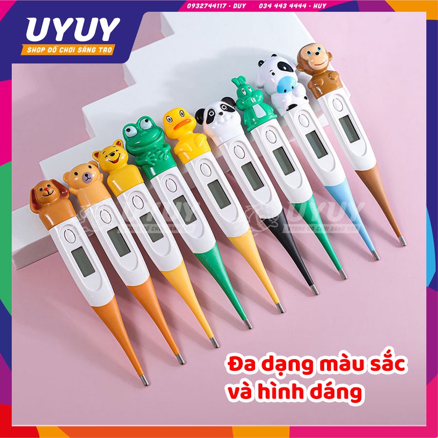 Nhiệt kế Điện Tử Kẹp Nách Hình Con Vật 🙉🐯🐼🐭🐶🐰 Đáng Yêu