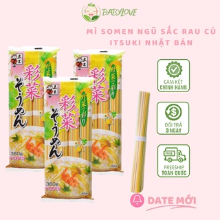 Mì somen ngũ sắc itsuki rau củ nhật bản cho bé ăn dặm 320gr
