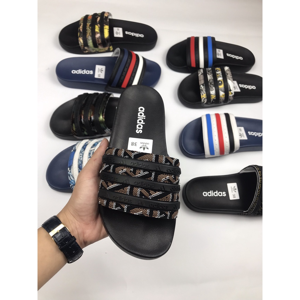 [FREE SHIP] Dép Nam adidas cao cấp, Dép đẹp chống nước, Dép đế chữ Adidas, Dép THÊU HỌA TIẾT Cực HOT