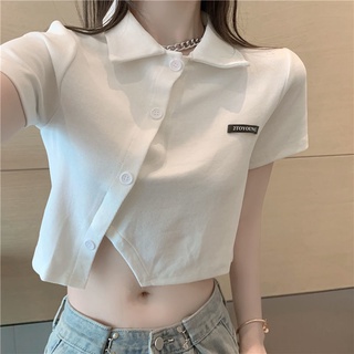 Áo thun nữ áo thun ngắn tay lệch tà lưng cao thời trang cho nữ wt-tx-12