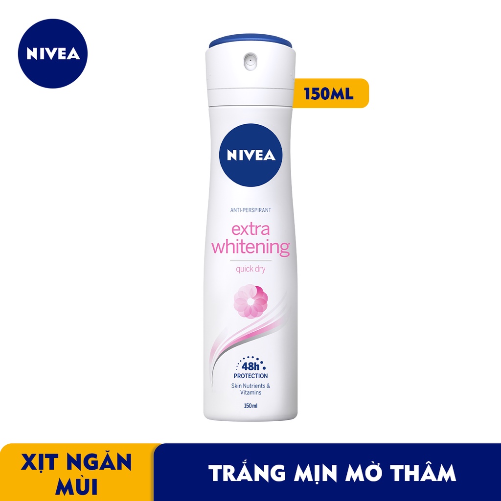 Xịt khử mùi NIVEA Extra Whitening dành cho nữ - Chai 150ml