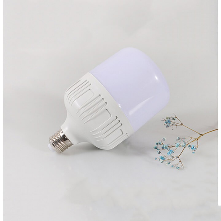 Bóng đèn led buld trụ tròn 50w siêu sáng tiết kiệm điện, chuôi xoắn E27 ánh sáng trắng