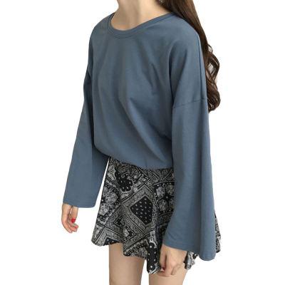 Girls Long Sleeve T-Shirt Solid Color Tops Round Neck Cotton High Quality Fast Shipping