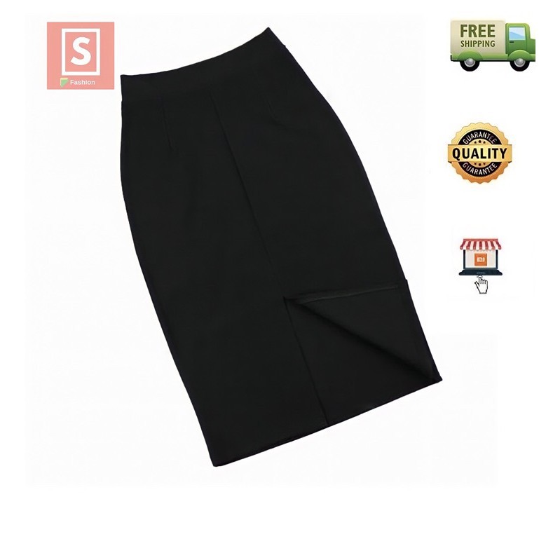 Chân váy bút chì công sở lưng thun xẻ tà sau chất Umi co dãn XẺ TÀ SAU - CVXESAU | BigBuy360 - bigbuy360.vn
