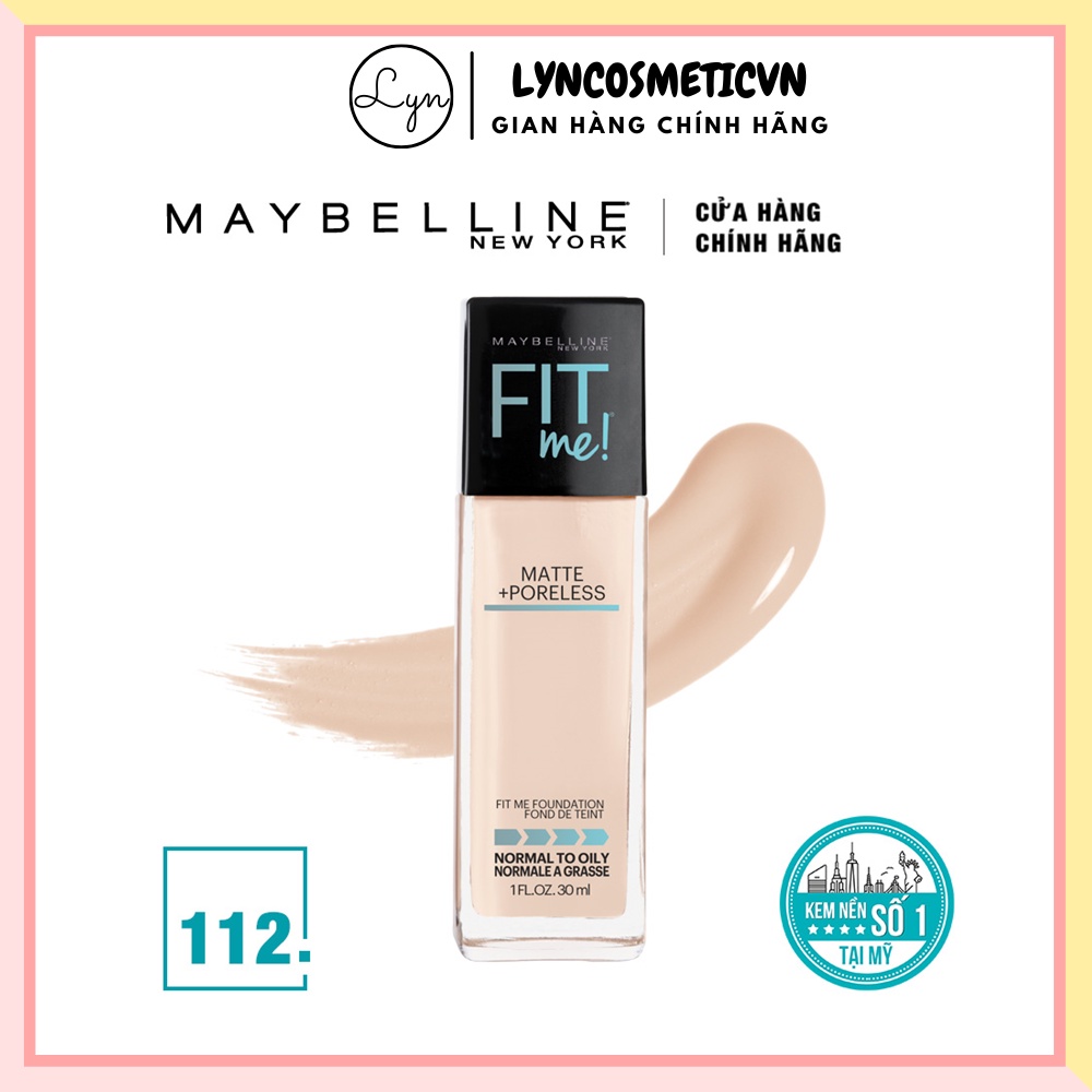 Kem Nền Kiềm Dầu, Cho Lớp Nền Mịn Lì Tự Nhiên Maybelline Fit Me Matte Poreless Foundation 30ml