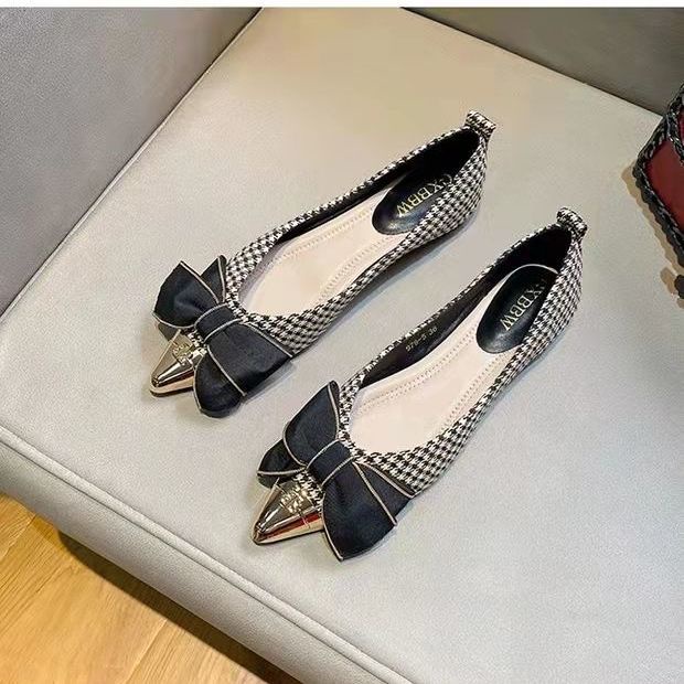 Giày Búp Bê Đế Mềm Đính Nơ Phong Cách Hàn Quốc Cho Nữ