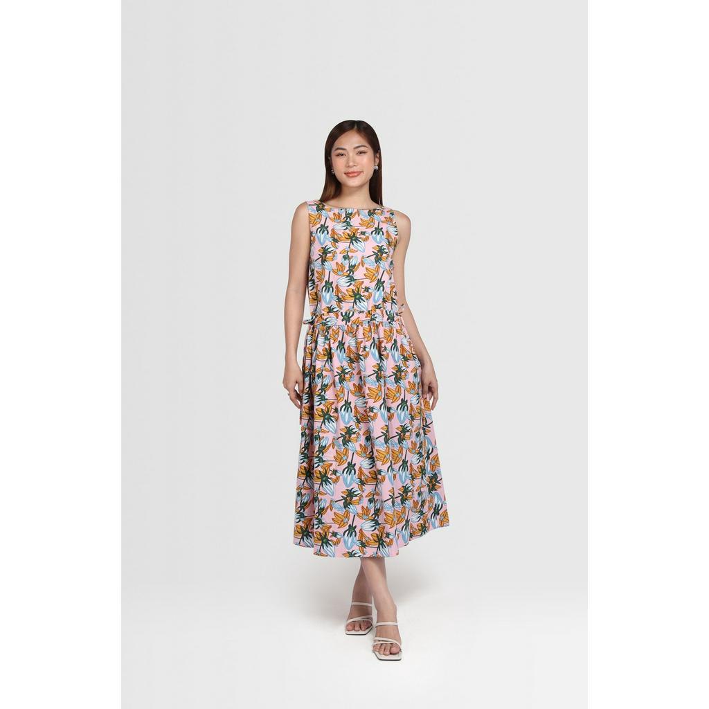 Đầm Maxi Hoa E.studio Rút Eo Hai Bên