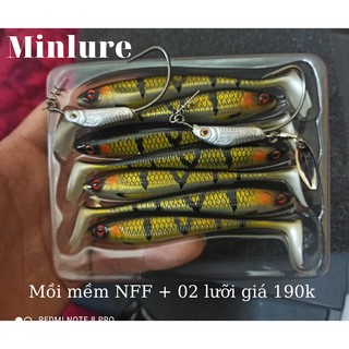 Combo Mồi mềm NFF lưỡi câu mồi mềm Minlure