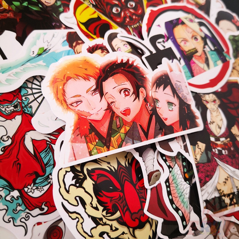 ❉ Demon Slayer: Kimetsu no Yaiba - Series 02 Giấy và decal dán tường ❉ 50Pcs/Set Anime Mixed Skateboard Doodle Stickers