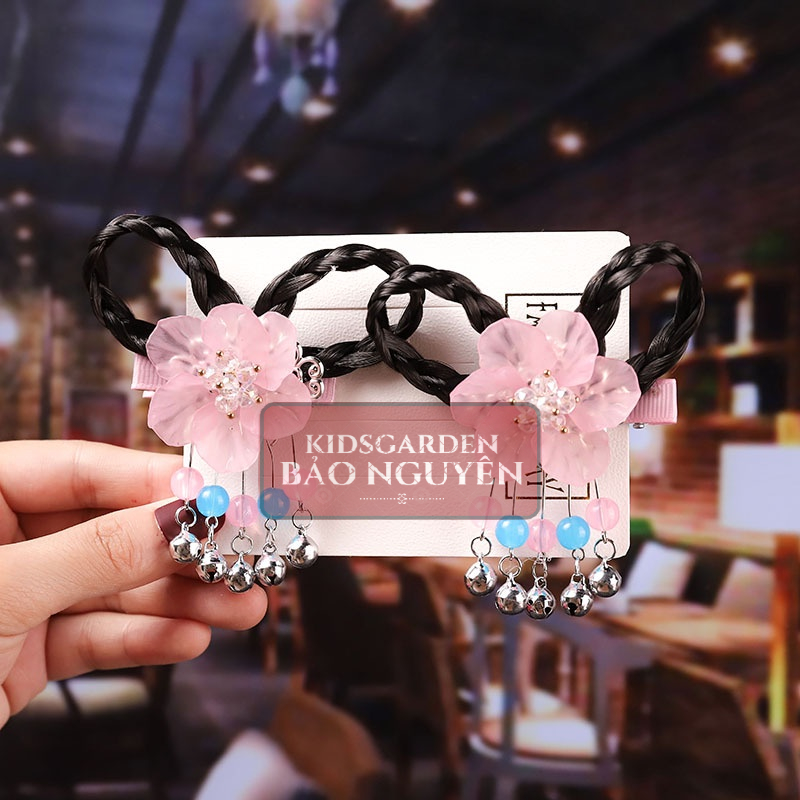 Kẹp tóc đẹp cho bé yêu mẫu có bím tóc giả cổ trang/cosplay - KIDSGARDEN BẢO NGUYÊN