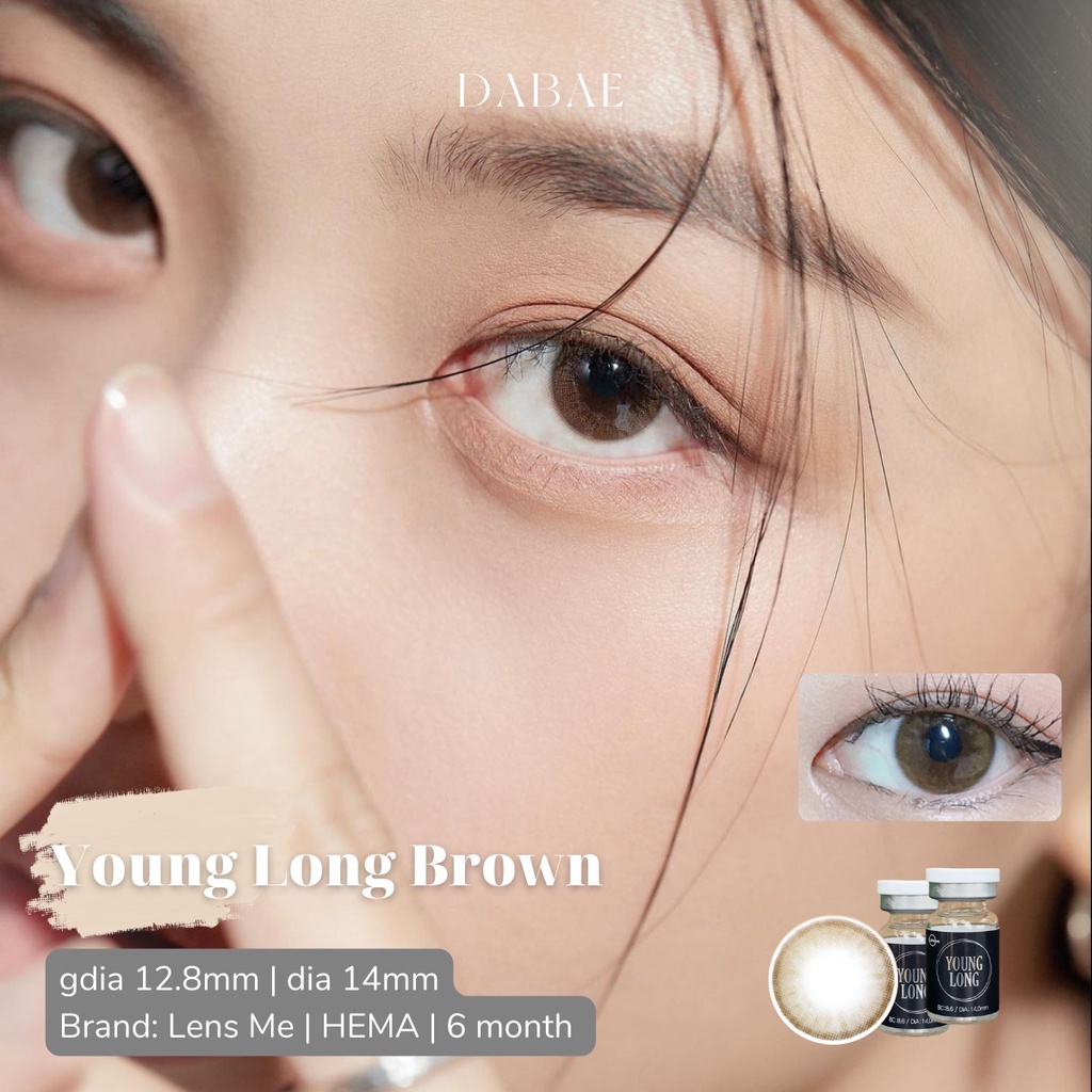 lens mắt cận nâu tự nhiên choco BOMBI COLLINE kính áp tròng Hàn Quốc DABAE