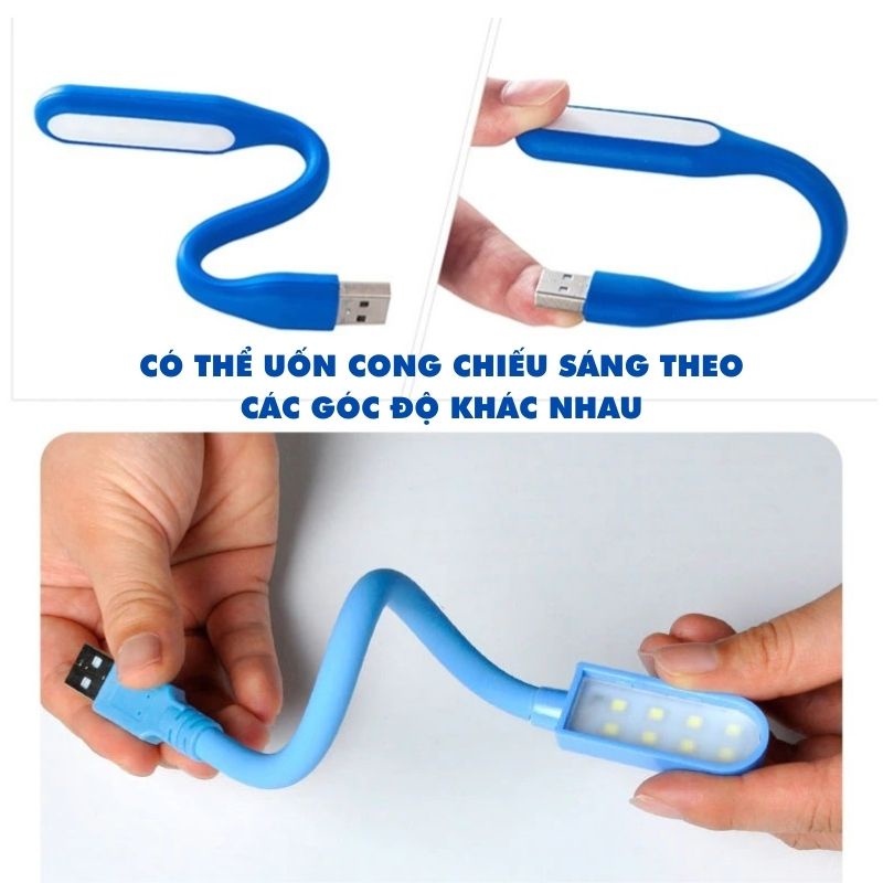 Đèn led USB đọc sách mini 8 bóng chiếu sáng cắm cổng usb máy tính pc laptop sạc dự phòng làm đèn ngủ