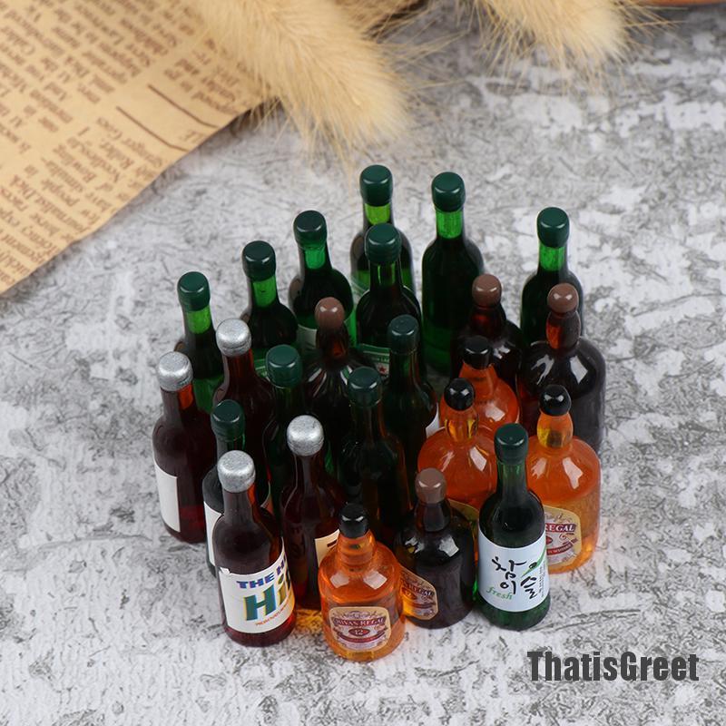 Bộ 8 Mô Hình Chai Rượu Nhỏ Xinh Trang Trí Nhà Búp Bê Tỉ Lệ 1: 12