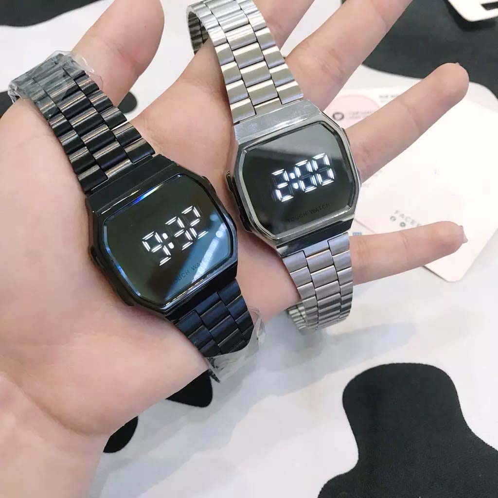 Đồng hồ điện tử nam nữ CU873 tráng gương led cảm ứng cao cấp, dây thép sang trọng cho giới trẻ | BigBuy360 - bigbuy360.vn