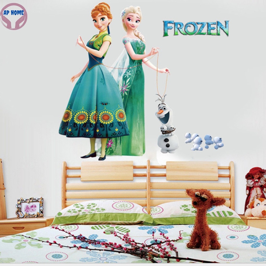 Tranh Elsa và Anna nữ hoàng băng giá sticker dán tường cho bé