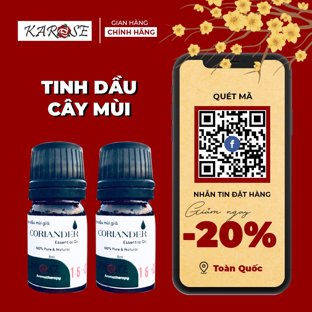 (DATE MỚI NHẤT, 5ml) Tinh dầu mùi già nguyên chất hương thơm mát, dễ chịu giúp thư giãn, giải tỏa stress, mệt mỏi