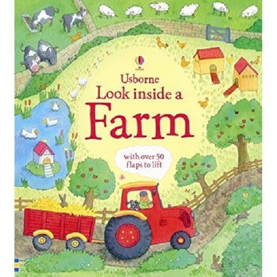 Sách Usborne - tương tác lật mở Look inside a farm