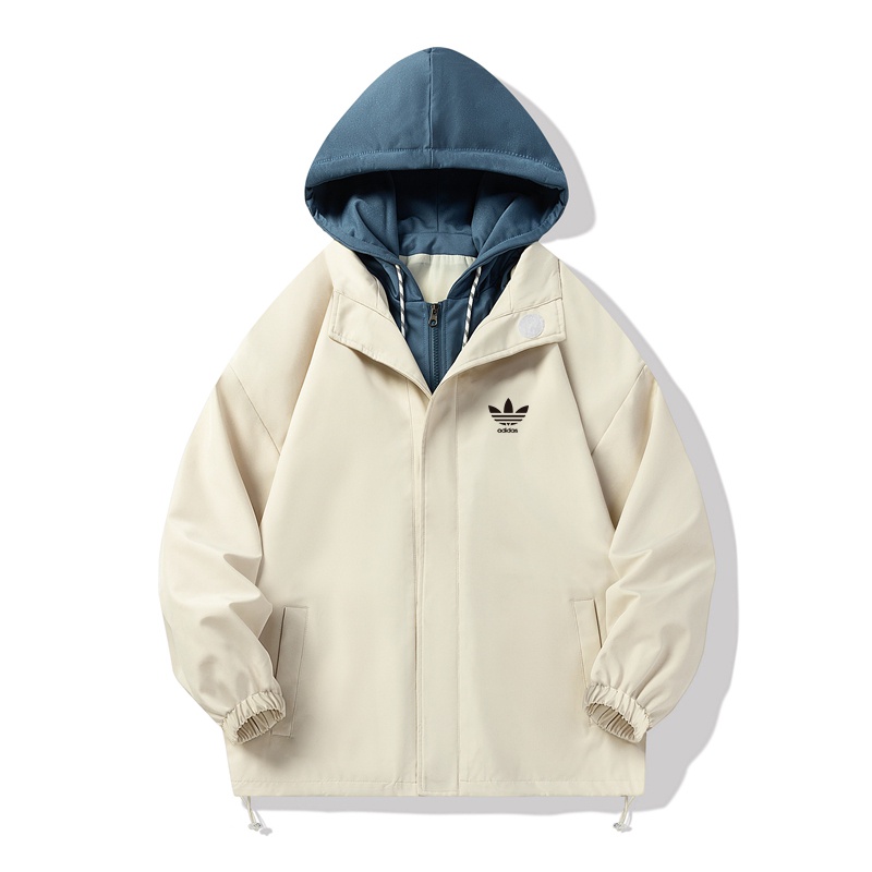 Adidas Áo Khoác thể thao nam nữ form rộng Bóng Chày Có Nón Dáng Rộng Màu Xanh Dương Phong Cách Đường Phố Mới 2022 áo khoác dù windbreaker