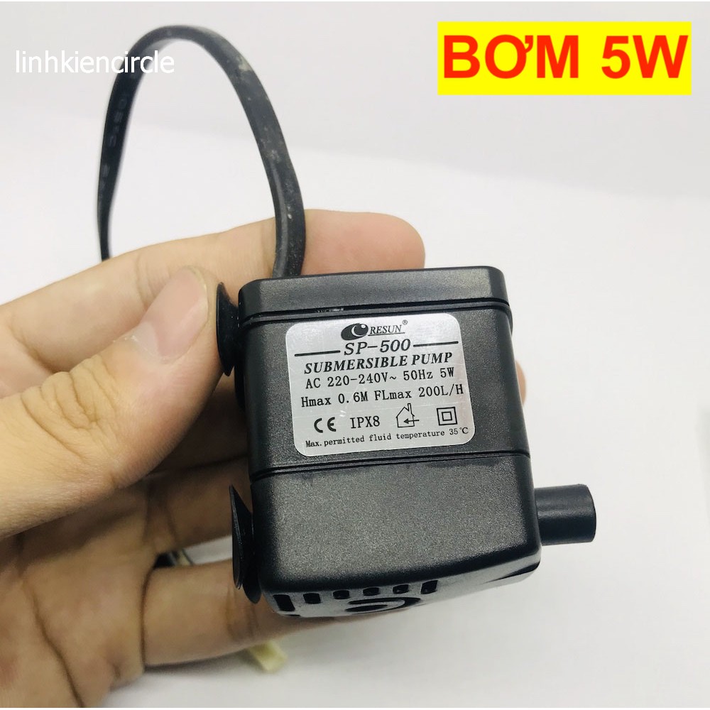 Máy bơm chìm mini 220V 2.5W bơm rất êm dùng cho bể cá 150 lít mỗi giờ - LK0122