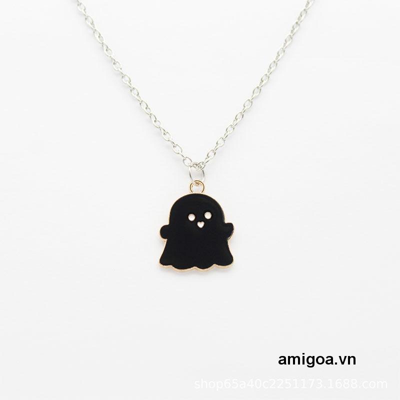✨✨Dây chuyền hợp kim mặt hình con ma hoạt hình màu trắng đen dễ thương dành cho cặp đôi