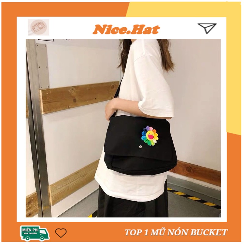 Túi tote vải bố đeo chéo canvas thời trang ulzzang đẹp giá rẻ đi học U01