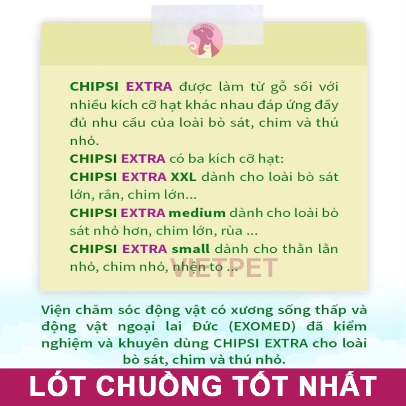 LÓT CHUỒNG CHO BÒ SÁT CHIPSI (FULL SIZE) (Nhập khẩu Đức)
