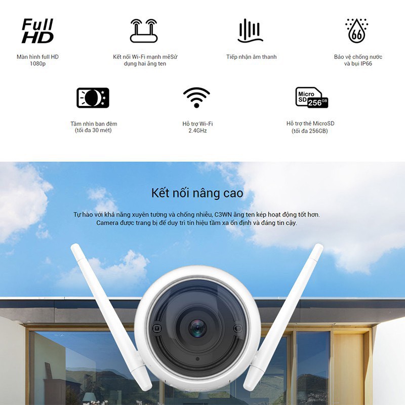 {Siêu Hot} Camera ezviz C3WN 1080P Ngoài trời ,hồng ngoại ban đêm - chính hãng | BigBuy360 - bigbuy360.vn