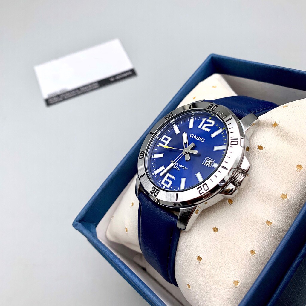 Đồng hồ nam dây da Casio Anh Khuê MTP-VD01L-2BVUDF