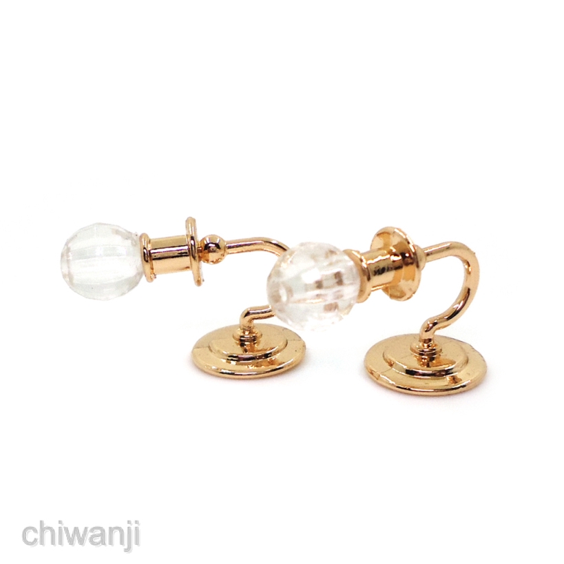 2pcs Alloy Metal 1:12 Scale Mini Wall Lamp Light Dollhouse Accessories