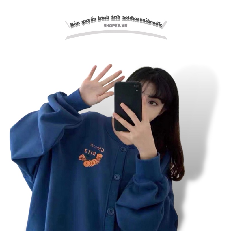 Áo cardigan , áo khoác nam nữ nỉ form rộng Riiz cúc cài 3 màu dáng ulzzang Freeship | BigBuy360 - bigbuy360.vn