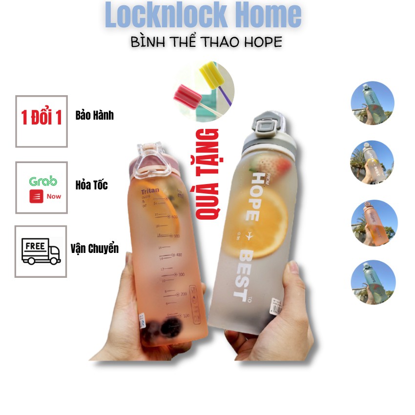 [KÈM CỌ RỬA] Bình Nước Thể Thao Cao Cấp Bình Nước Gym Tritan HOPE BEST 900ml PK19