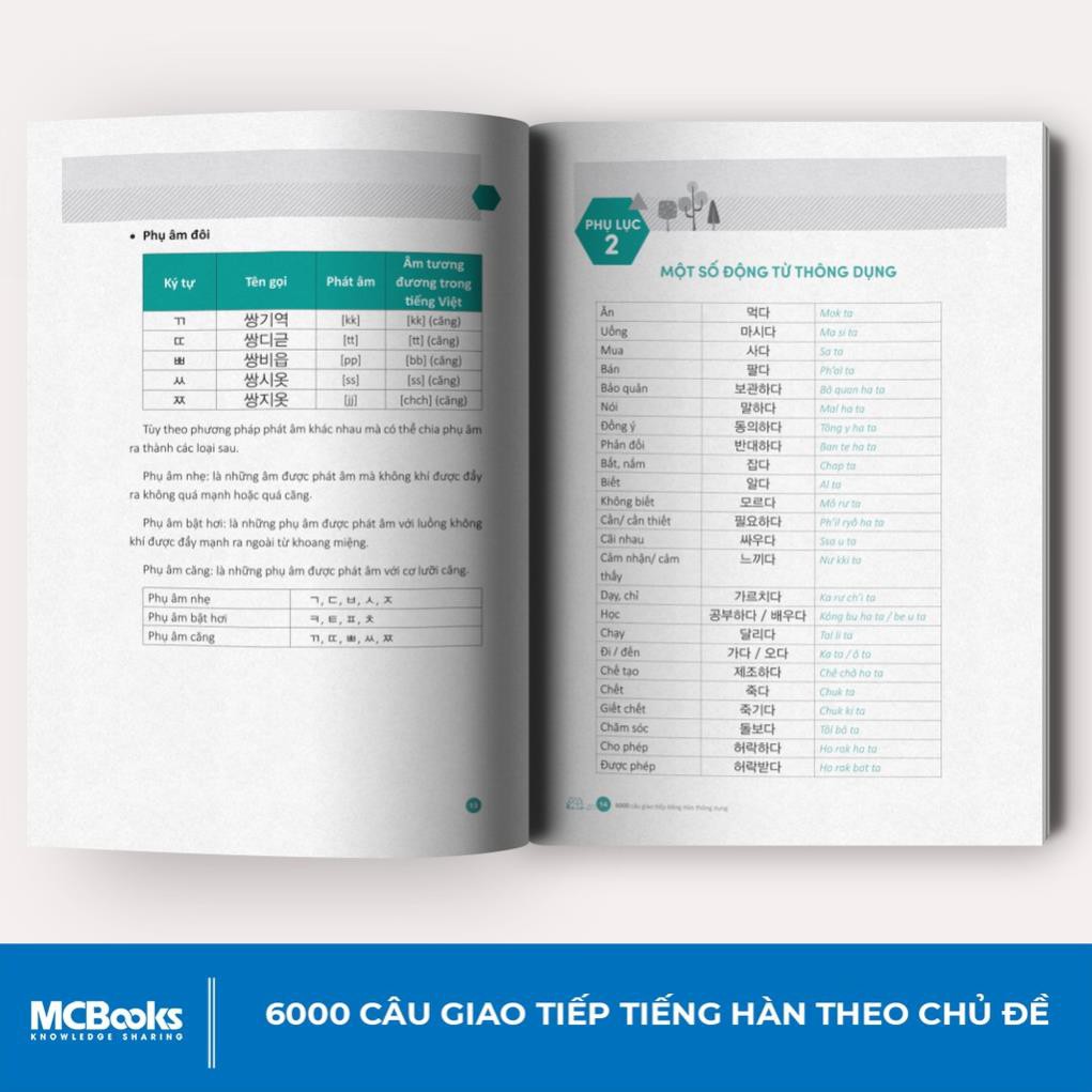 Sách - 6000 Câu Giao Tiếp Tiếng Hàn Theo Chủ Đề Cho Người Mới Bắt Đầu [MCBOOKS]