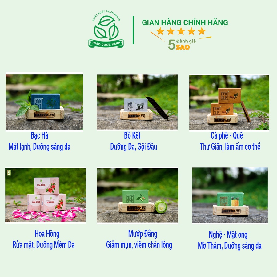 Xà bông sinh dược giảm mụn lưng, 100% từ thiên nhiên. Xà phòng handmade mướp đắng nghệ 100gram