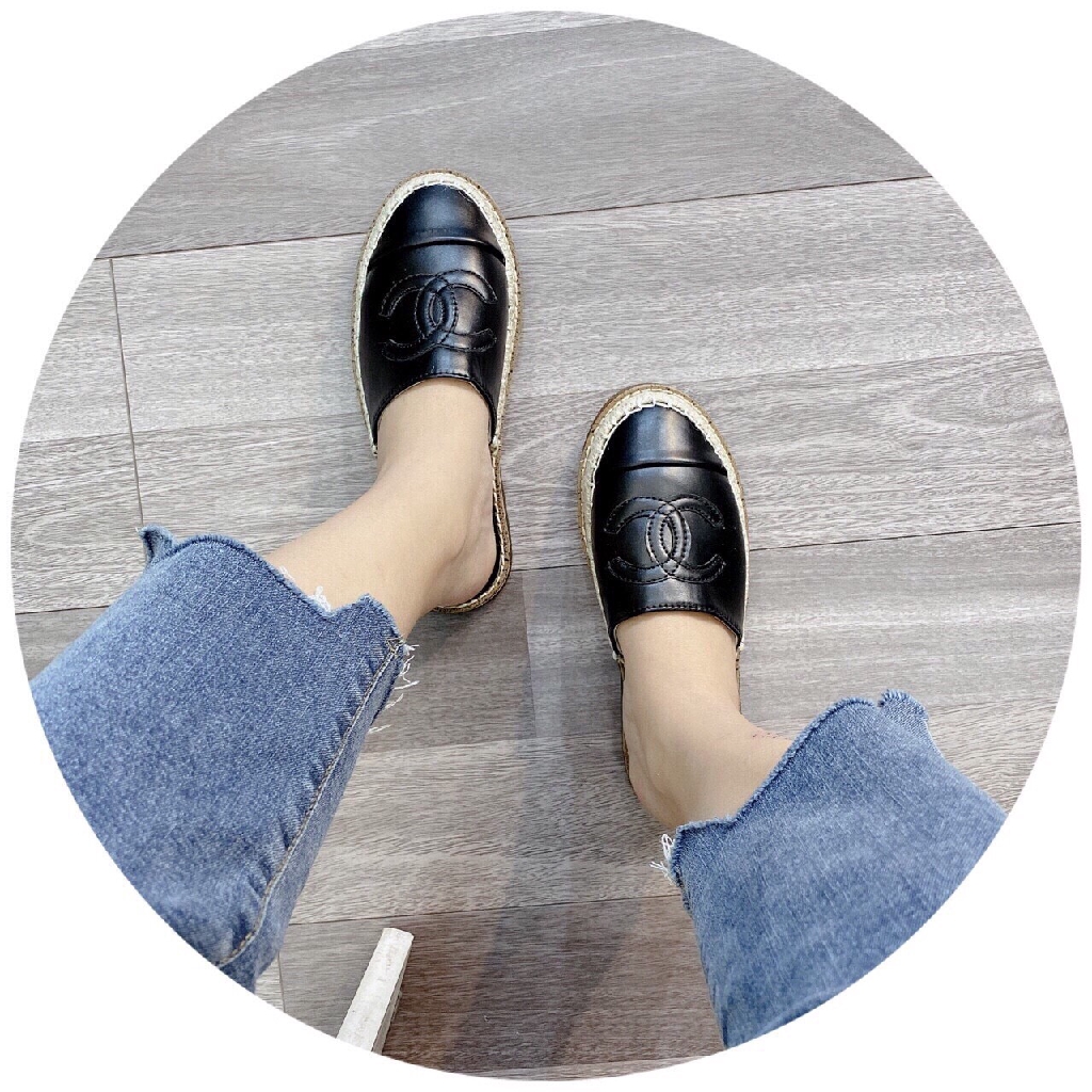 Giày sục đế cói êm chân da lỳ mềm chất đẹp | BigBuy360 - bigbuy360.vn