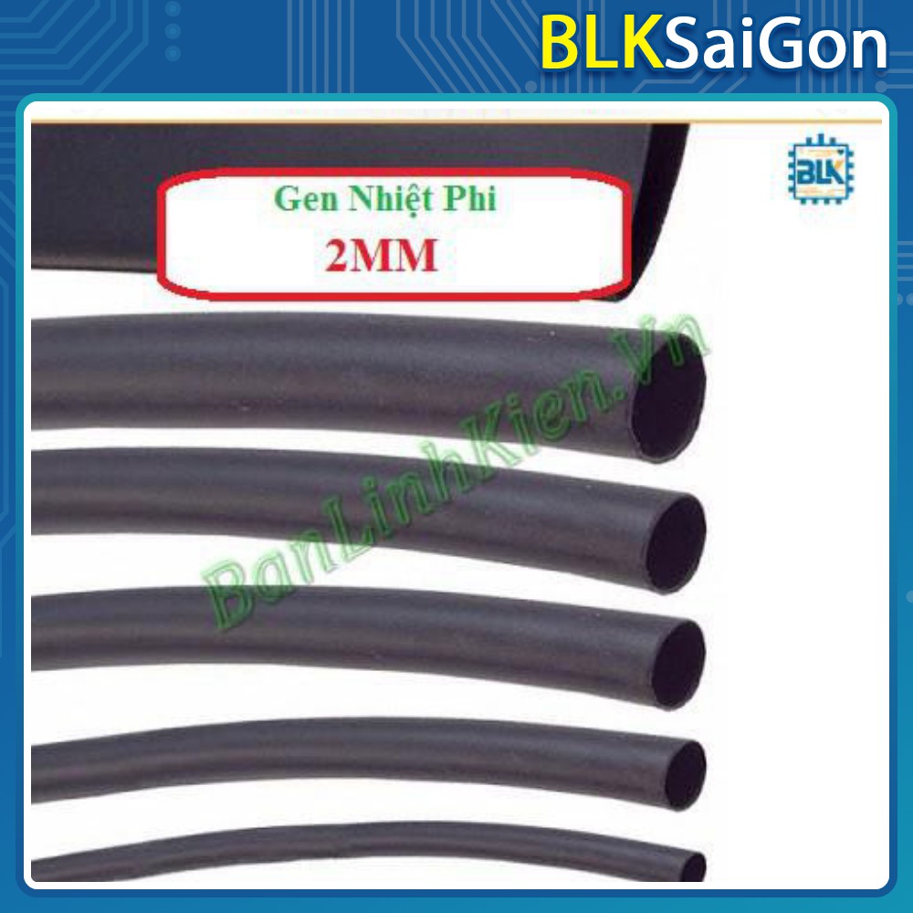 Gen Co Nhiệt Phi 2 Đen (1 Mét)