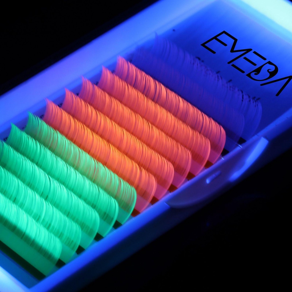 NIUYOU Lông Mi Giả Màu Neon Phát Quang Dành Cho Nữ