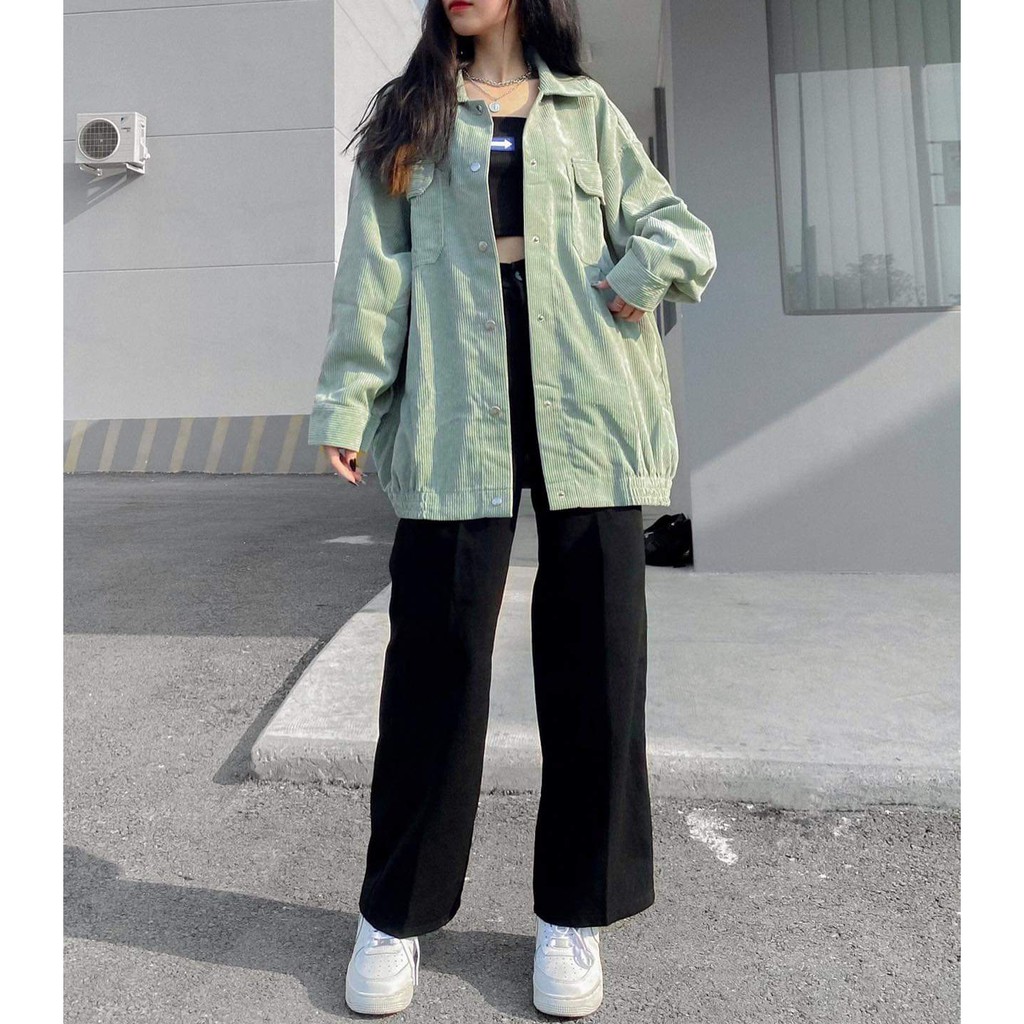 Áo Khoác Nhung Gân JONEY Form Rộng Tay Dài Ulzzang (Ảnh Thật) | BigBuy360 - bigbuy360.vn