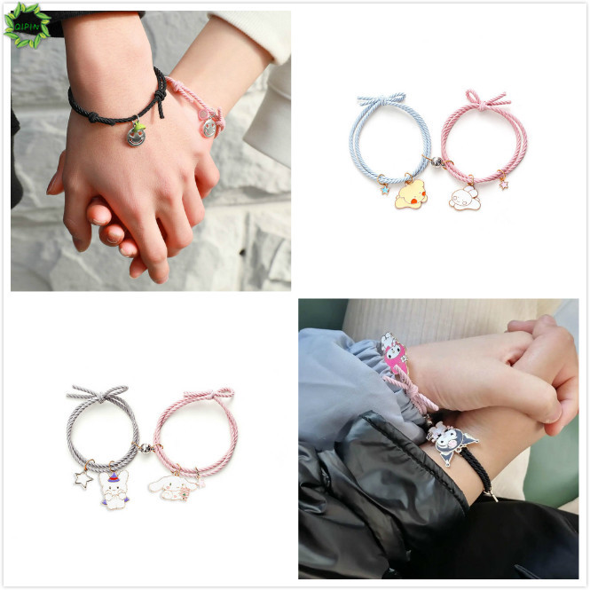 Set 2 Vòng Tay Cao Su Gắn Nam Châm Kiểu Dáng Dễ Thương