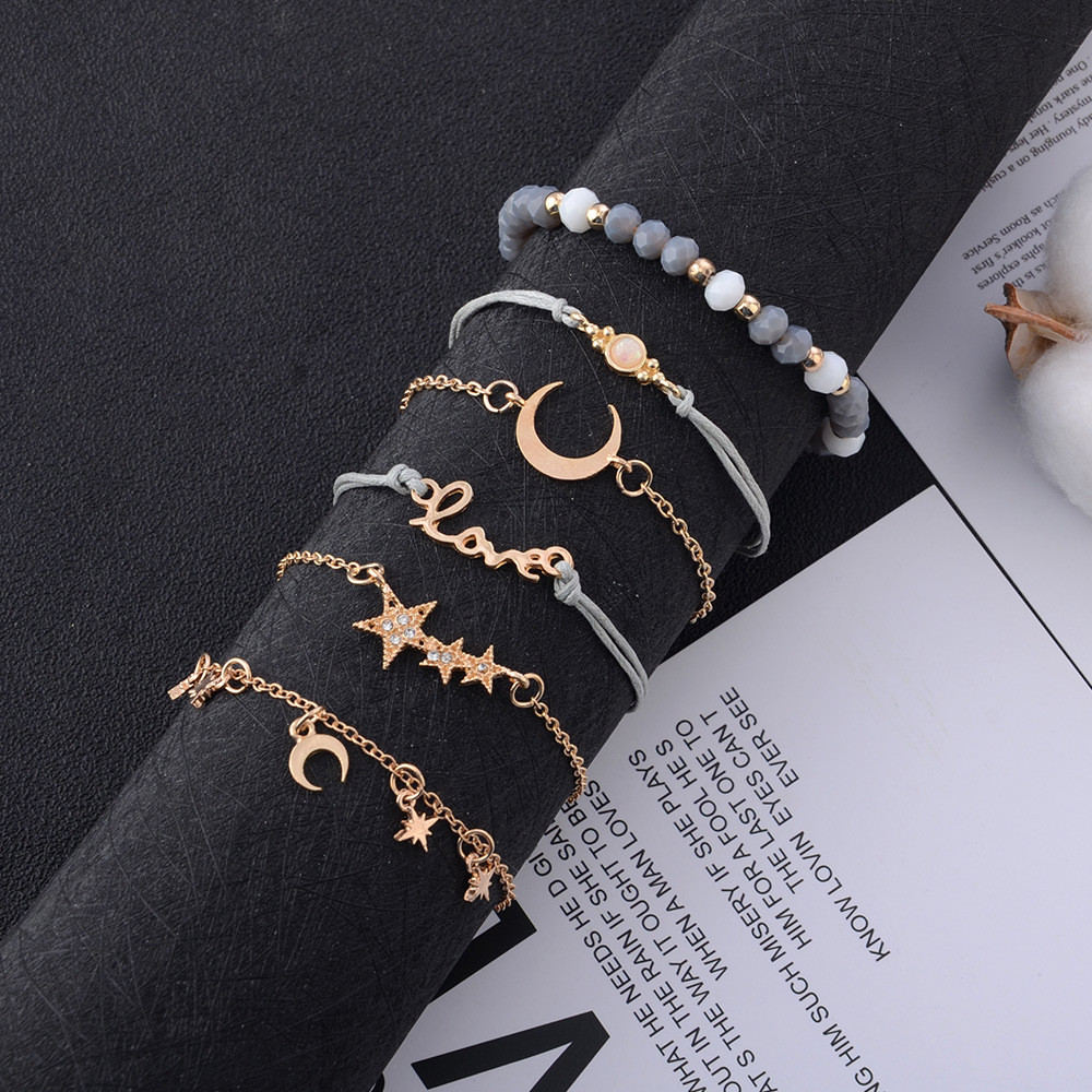 Set 6 Vòng Tay Kim Loại Phong Cách Retro Cho Nữ