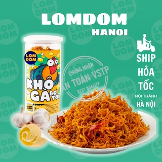 Khô gà bơ tỏi xé cay 200g LomDom Food đồ ăn vặt Hà Nội